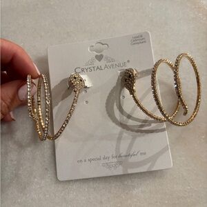 Crystal Avenue Gold Hoop Earrings brand new snake